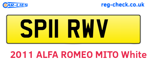 SP11RWV are the vehicle registration plates.