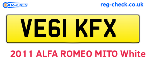VE61KFX are the vehicle registration plates.