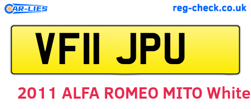 VF11JPU are the vehicle registration plates.