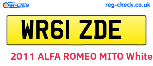 WR61ZDE are the vehicle registration plates.