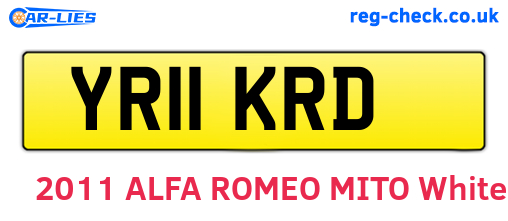 YR11KRD are the vehicle registration plates.