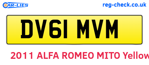 DV61MVM are the vehicle registration plates.