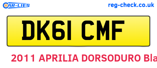 DK61CMF are the vehicle registration plates.