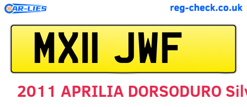 MX11JWF are the vehicle registration plates.