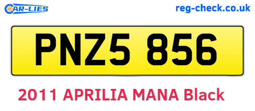 PNZ5856 are the vehicle registration plates.