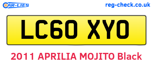 LC60XYO are the vehicle registration plates.