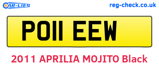 PO11EEW are the vehicle registration plates.