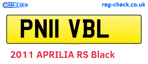 PN11VBL are the vehicle registration plates.