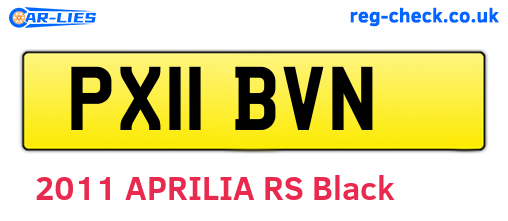 PX11BVN are the vehicle registration plates.