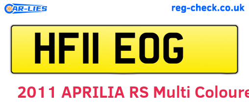 HF11EOG are the vehicle registration plates.