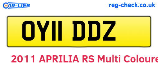 OY11DDZ are the vehicle registration plates.