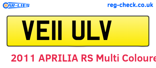VE11ULV are the vehicle registration plates.