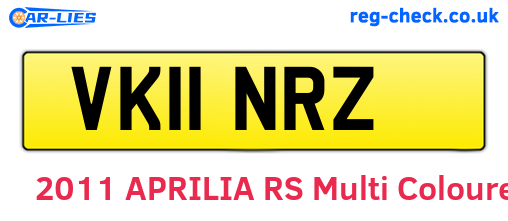 VK11NRZ are the vehicle registration plates.