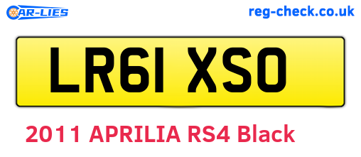LR61XSO are the vehicle registration plates.