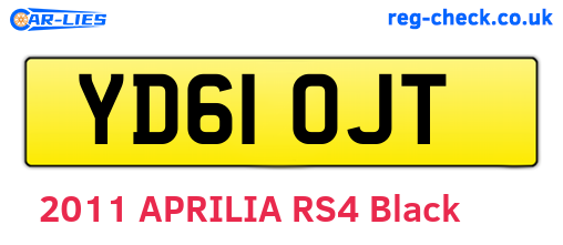 YD61OJT are the vehicle registration plates.