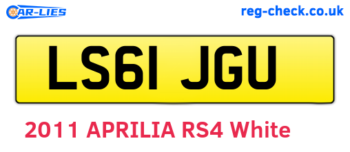 LS61JGU are the vehicle registration plates.