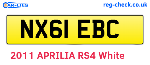 NX61EBC are the vehicle registration plates.