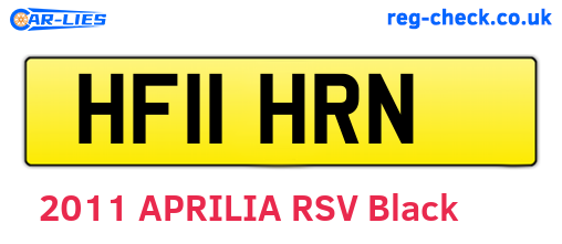 HF11HRN are the vehicle registration plates.