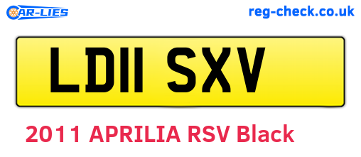LD11SXV are the vehicle registration plates.
