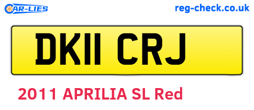 DK11CRJ are the vehicle registration plates.