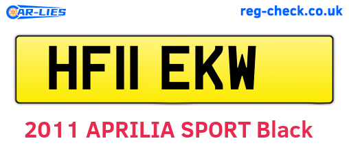 HF11EKW are the vehicle registration plates.