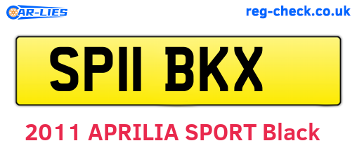 SP11BKX are the vehicle registration plates.