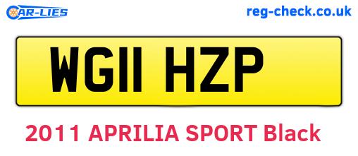 WG11HZP are the vehicle registration plates.