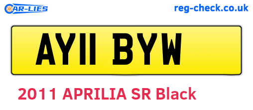 AY11BYW are the vehicle registration plates.