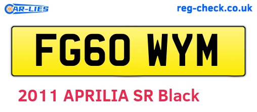 FG60WYM are the vehicle registration plates.