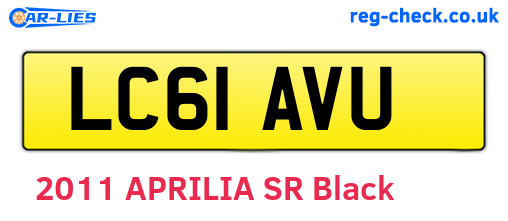 LC61AVU are the vehicle registration plates.