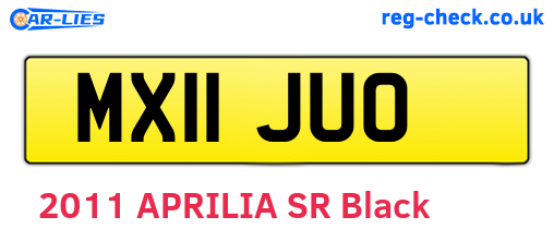 MX11JUO are the vehicle registration plates.
