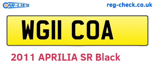 WG11COA are the vehicle registration plates.