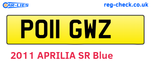 PO11GWZ are the vehicle registration plates.