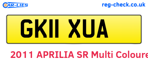 GK11XUA are the vehicle registration plates.