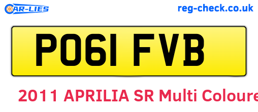 PO61FVB are the vehicle registration plates.
