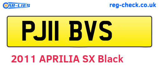 PJ11BVS are the vehicle registration plates.
