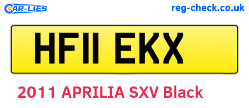HF11EKX are the vehicle registration plates.