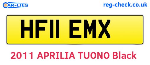 HF11EMX are the vehicle registration plates.