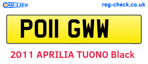 PO11GWW are the vehicle registration plates.