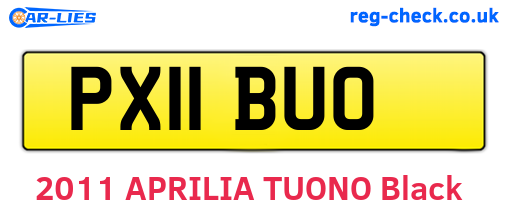 PX11BUO are the vehicle registration plates.