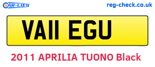 VA11EGU are the vehicle registration plates.