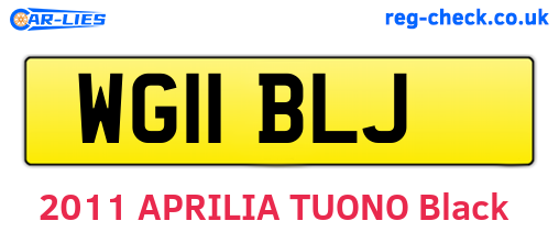WG11BLJ are the vehicle registration plates.