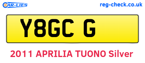 Y8GCG are the vehicle registration plates.