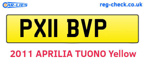 PX11BVP are the vehicle registration plates.