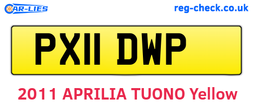 PX11DWP are the vehicle registration plates.