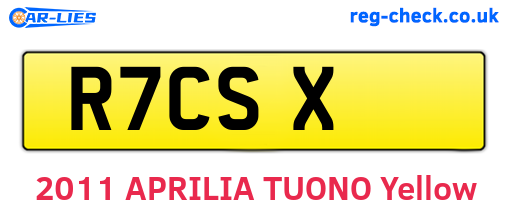 R7CSX are the vehicle registration plates.