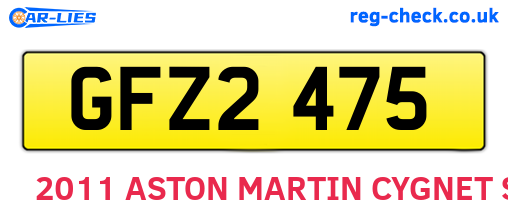 GFZ2475 are the vehicle registration plates.