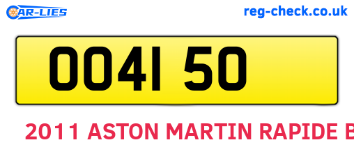 OO4150 are the vehicle registration plates.