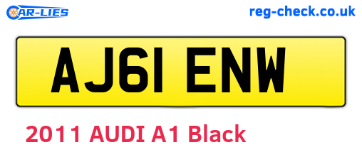 AJ61ENW are the vehicle registration plates.