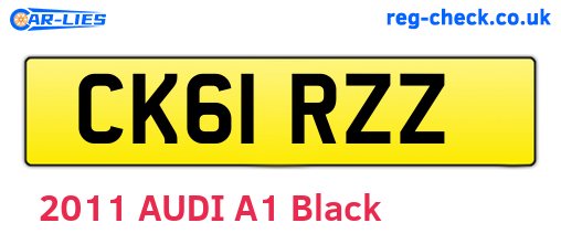 CK61RZZ are the vehicle registration plates.